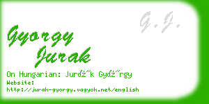 gyorgy jurak business card